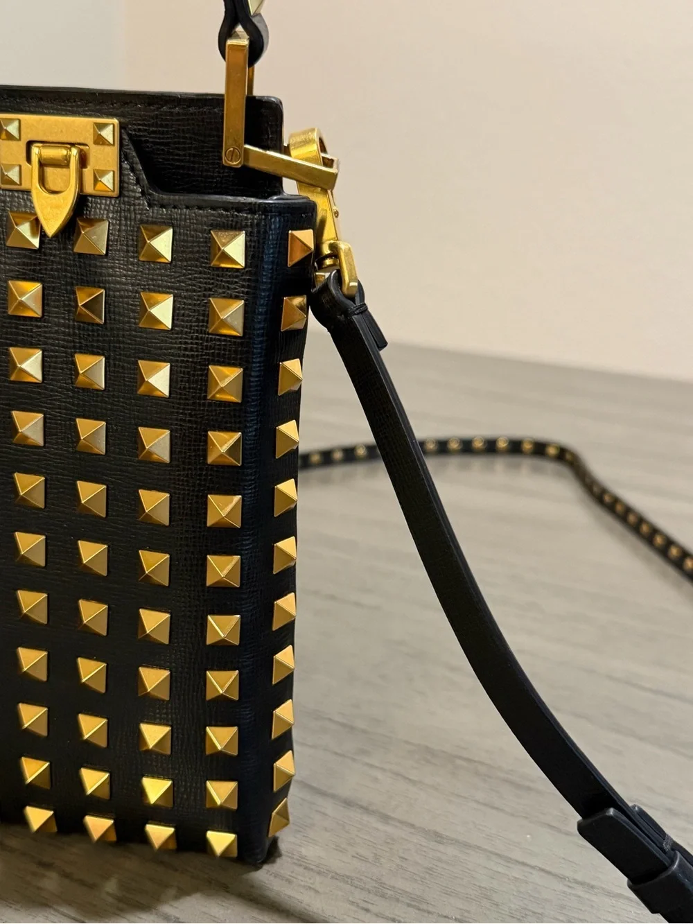 Valentino Garavani Black Studded Crossbody Bag - Picture 7 of 14